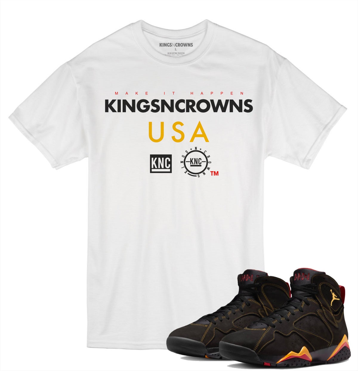 Tee shirt to match Air Jordan 7 Citrus Sneakers Kings N Crowns USA