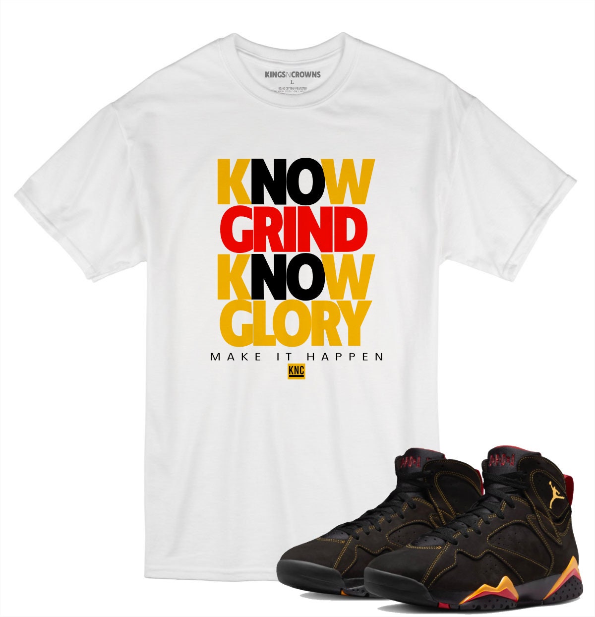 Tee shirt to match Air Jordan 7 Citrus Sneakers KNC Know Grind Know Glory