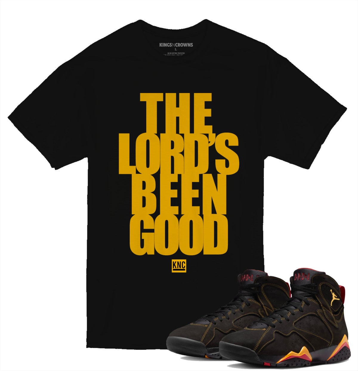 Tee shirt to match Air Jordan 7 Citrus Sneakers Kings N Crowns The Lord’s Been Good