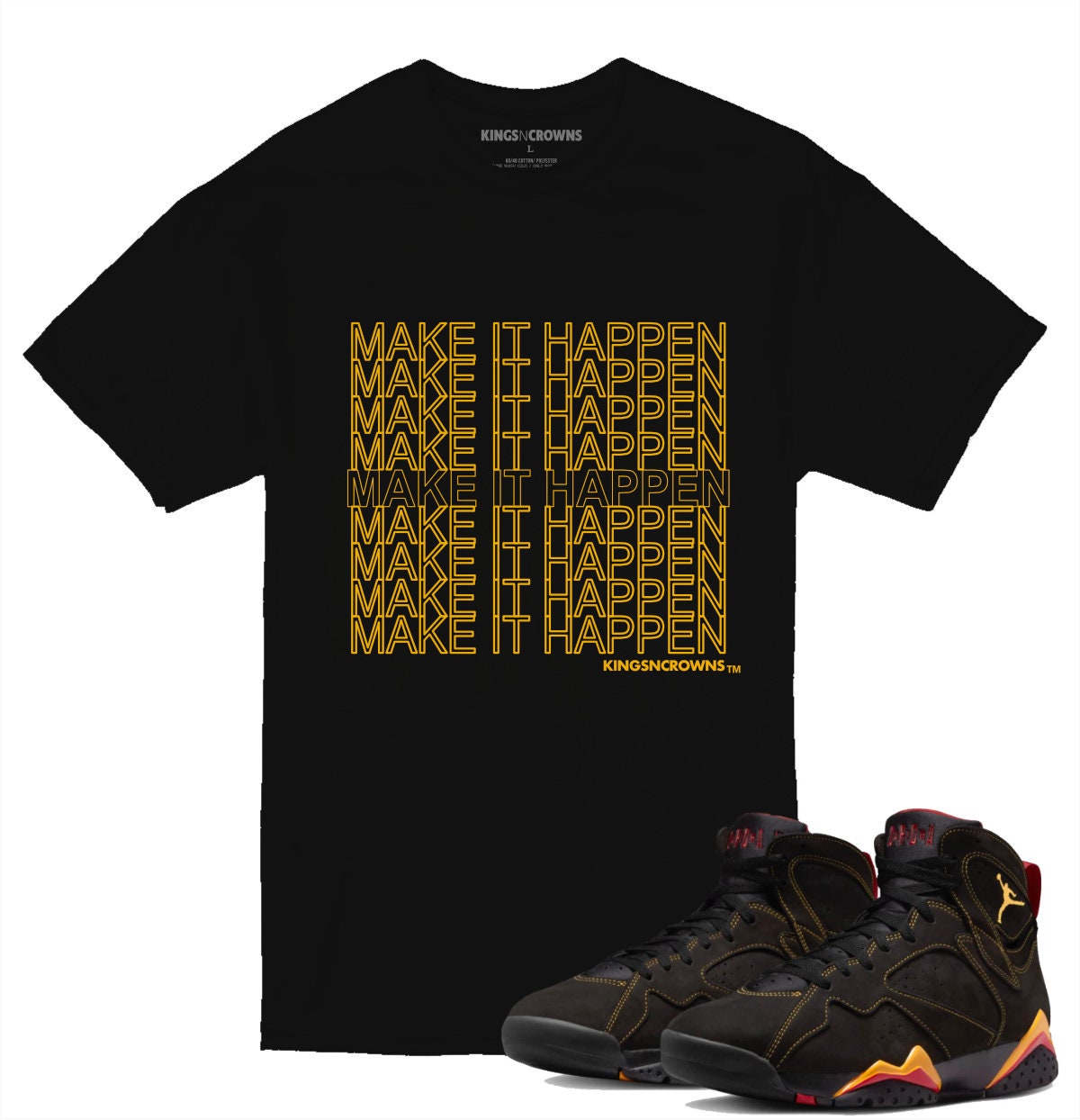 Tee shirt to match Air Jordan 7 Citrus Sneakers KNC Make It Happen
