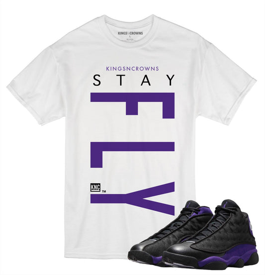 Tee shirt to match Air Jordan 13 Court Purple. KNC Stay Fly