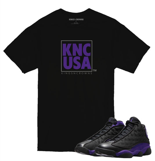 Tee shirt to match Air Jordan 13 Court Purple. KNC USA