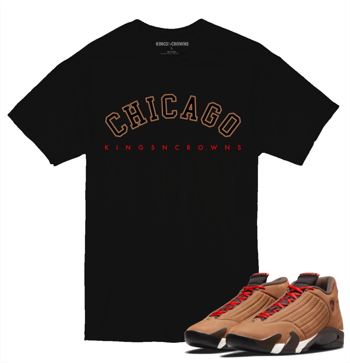 Tee shirt to match Air Jordan 14 Winterized sneaker. KNC Chicago