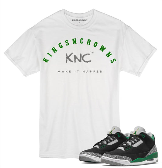 Tee shirt to match Air Jordan 3 Pine Green sneaker. KNC