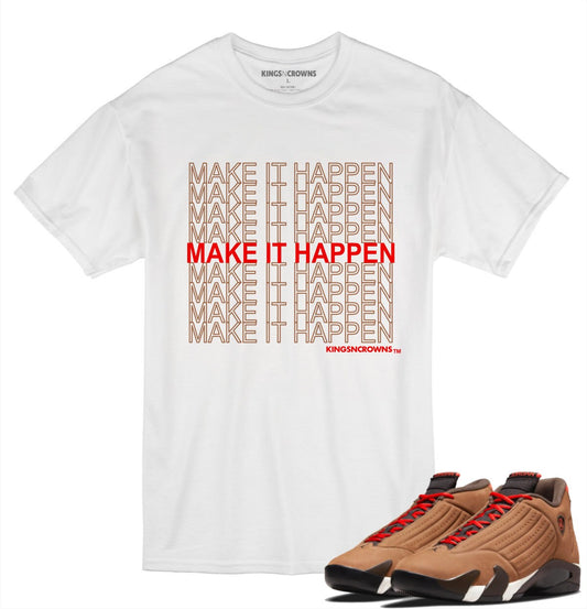 Tee shirt to match Air Jordan 14 Winterized sneaker. KNC Make It Happen