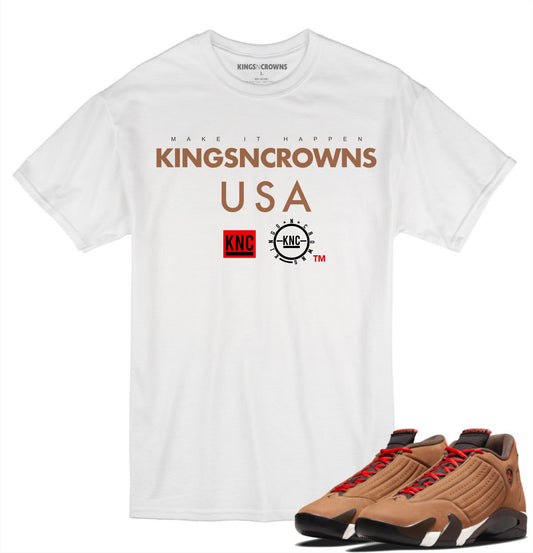 Tee shirt to match Air Jordan 14 Winterized sneaker. Kings N Crowns USA