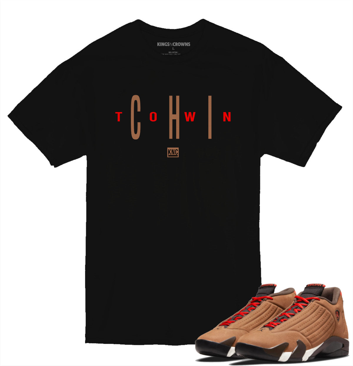 Tee shirt to match Air Jordan 14 Winterized sneaker. KNC Chi Town