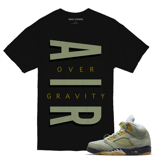 Tee shirt to match Jordan 5 Jade Horizon Sneakers. KNC Air Over Gravity