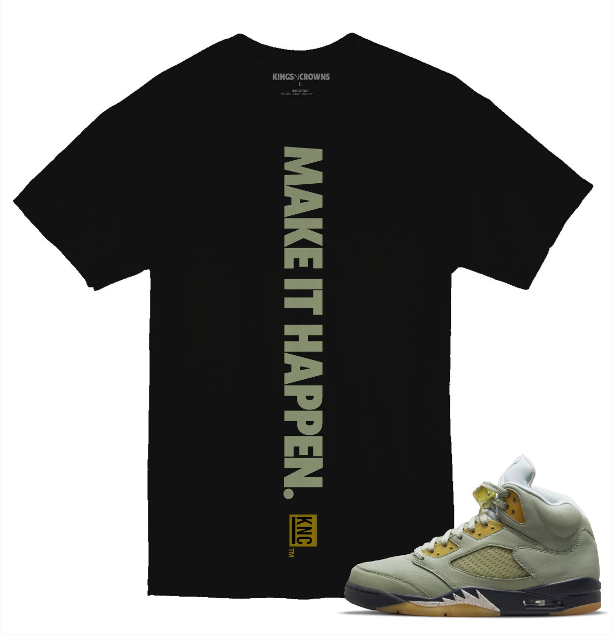 Tee shirt to match Jordan 5 Jade Horizon Sneakers. KNC Make It Happen