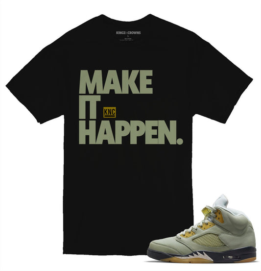 Tee shirt to match Jordan 5 Jade Horizon Sneakers. Make It Happen KNC