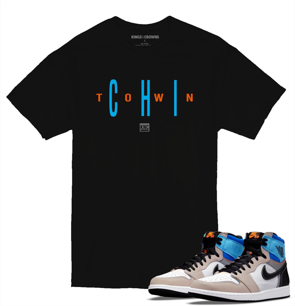 Tee shirt to match Jordan 1 Prototype Sneakers. KNC Chi Town