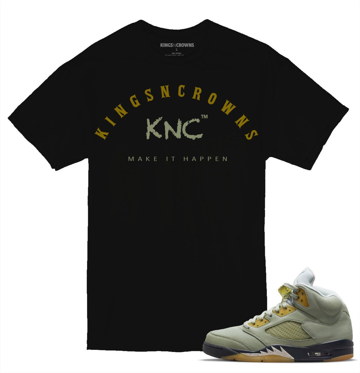 Tee shirt to match Jordan 5 Jade Horizon Sneakers. Kings N Crowns KNC