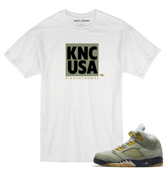 Tee shirt to match Jordan 5 Jade Horizon Sneakers. KNC USA