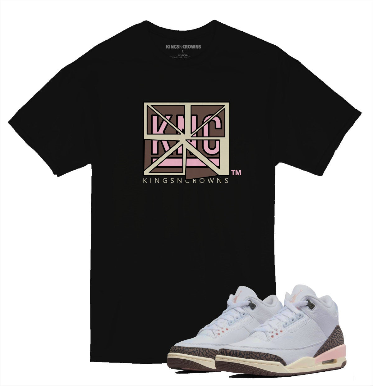 Tee shirt to match Jordan 3 Atmosphere Sneakers. KNC Cracked