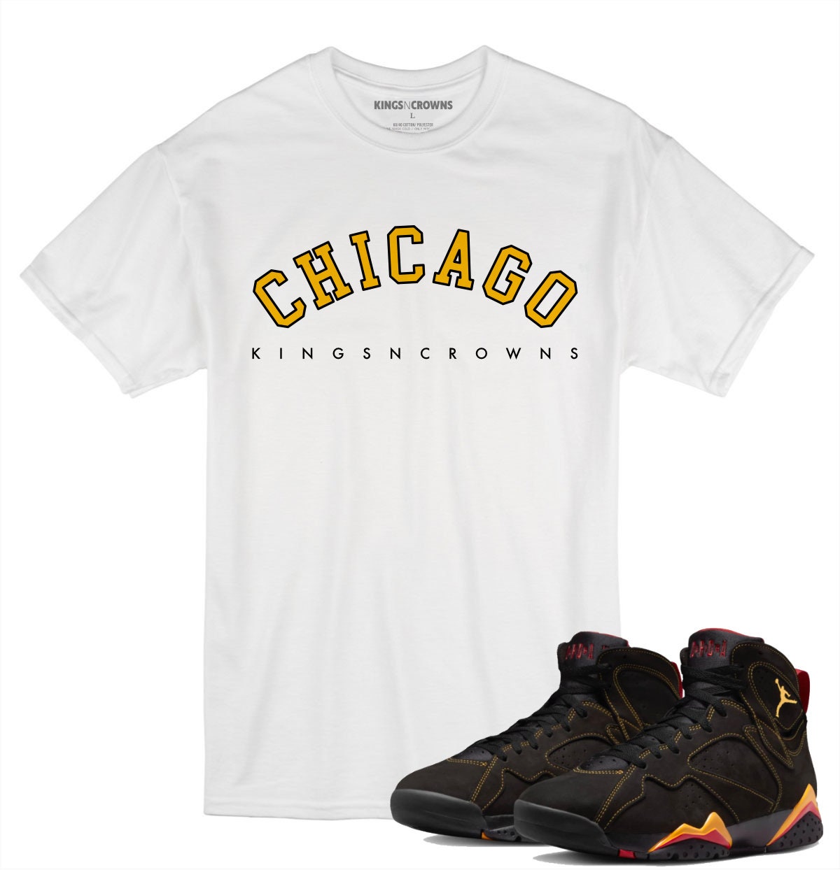 Tee shirt to match Air Jordan 7 Citrus Sneakers KNC Chicago