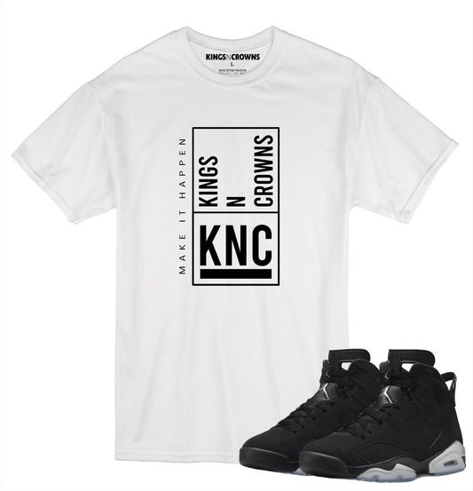 Kings N Crowns Tee shirt to match Jordan Retro 6 Metallic Sneakers.