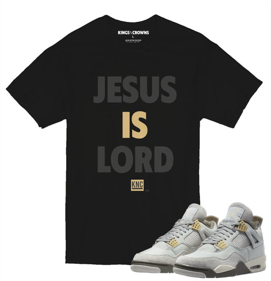 Kings N Crowns Tee shirt to match Jordan 4 Craft Sneakers. Jesus Is Lord