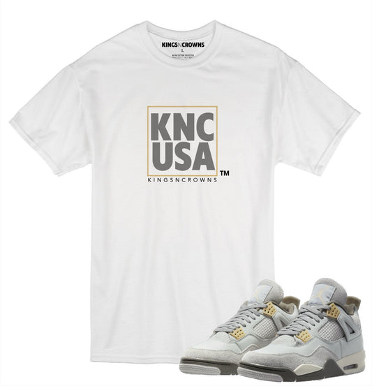 Kings N Crowns Tee shirt to match Jordan 4 Craft Sneakers. KNC USA