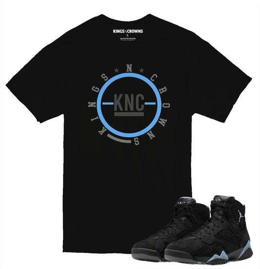 Kings N Crowns Tee shirt to match Air Jordan 7 Chambray Sneakers. KNC logo